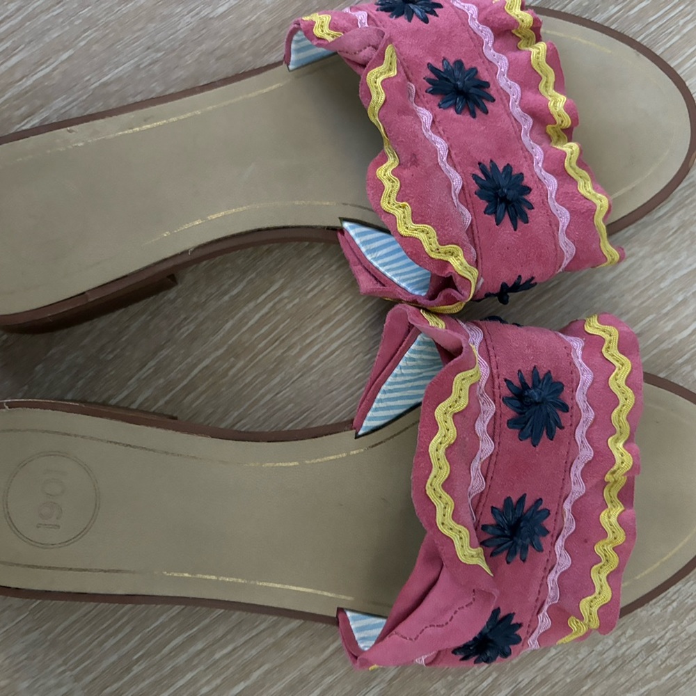 1901 Faine Raffia Ruffle Sandals-size 7.5 - Picture 2 of 3
